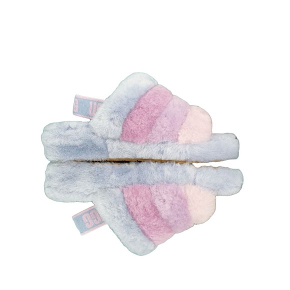 UGG Fluff Yeah Sling Back 1097169 Pink Blue Purple Women 7 Sandal Sheep Shoe New - Picture 4 of 11